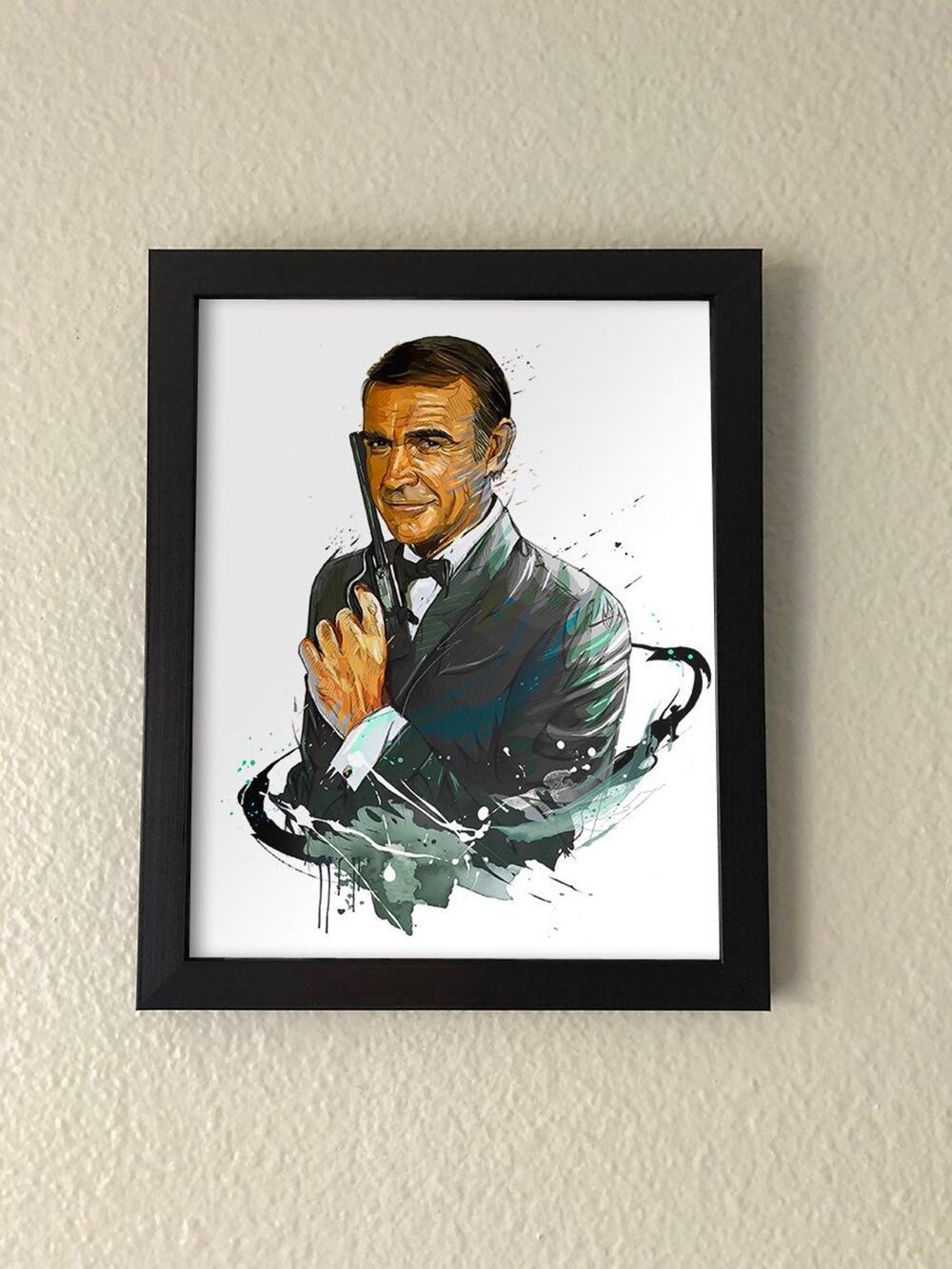 James Bond 007 Sean Connery Framed Wall Art | Classic Movie Poster Print